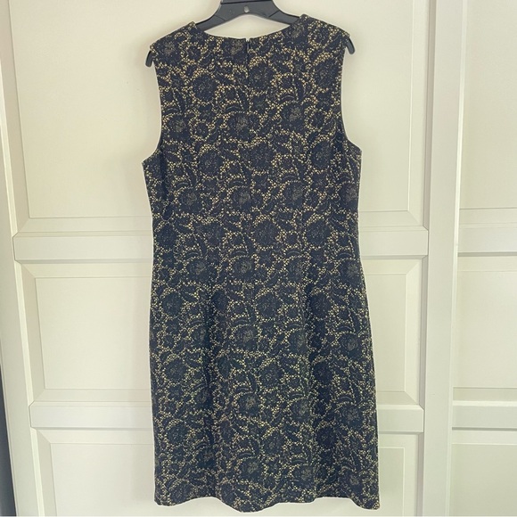 J McLaughlin Black and Gold Metallic Textured Sheath Dress XL 37962 - Picture 2 of 10